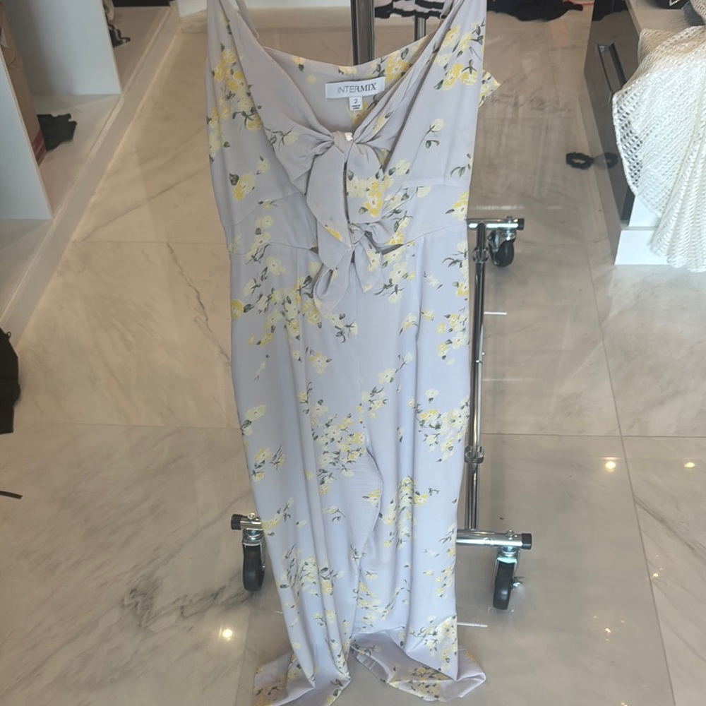 INTERMIX Floral jumpsuit in Light Purple and Yellow